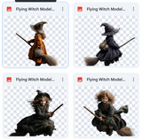 Magical Flying Witch Model Overlays
