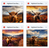 Highland Cow Background Bundle