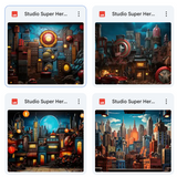 Studio Super Hero Background Bundle