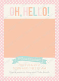 Girl Hello Dots Announcement Template