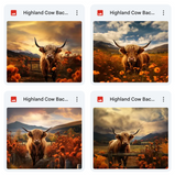Highland Cow Background Bundle
