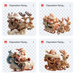 Magical Claymation Flying Santa Overlays