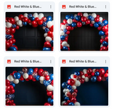 Red White & Blue Balloon Arch Background Bundle