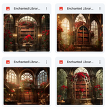 Enchanted Library Background Bundle