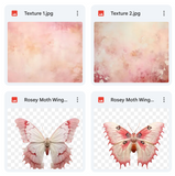 Rosey Fairy Background, Overlays, Texture & Brush Kit