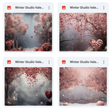 Winter Studio Valentine Background Bundle