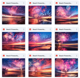 Ultimate Beach Fireworks Background Bundle