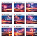 Ultimate Beach Fireworks Background Bundle
