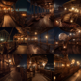 Night Flight Deck Digital Background Bundle - Meg Bitton Productions