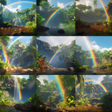 Tropical Rainbows Digital Background Bundle - Meg Bitton Productions