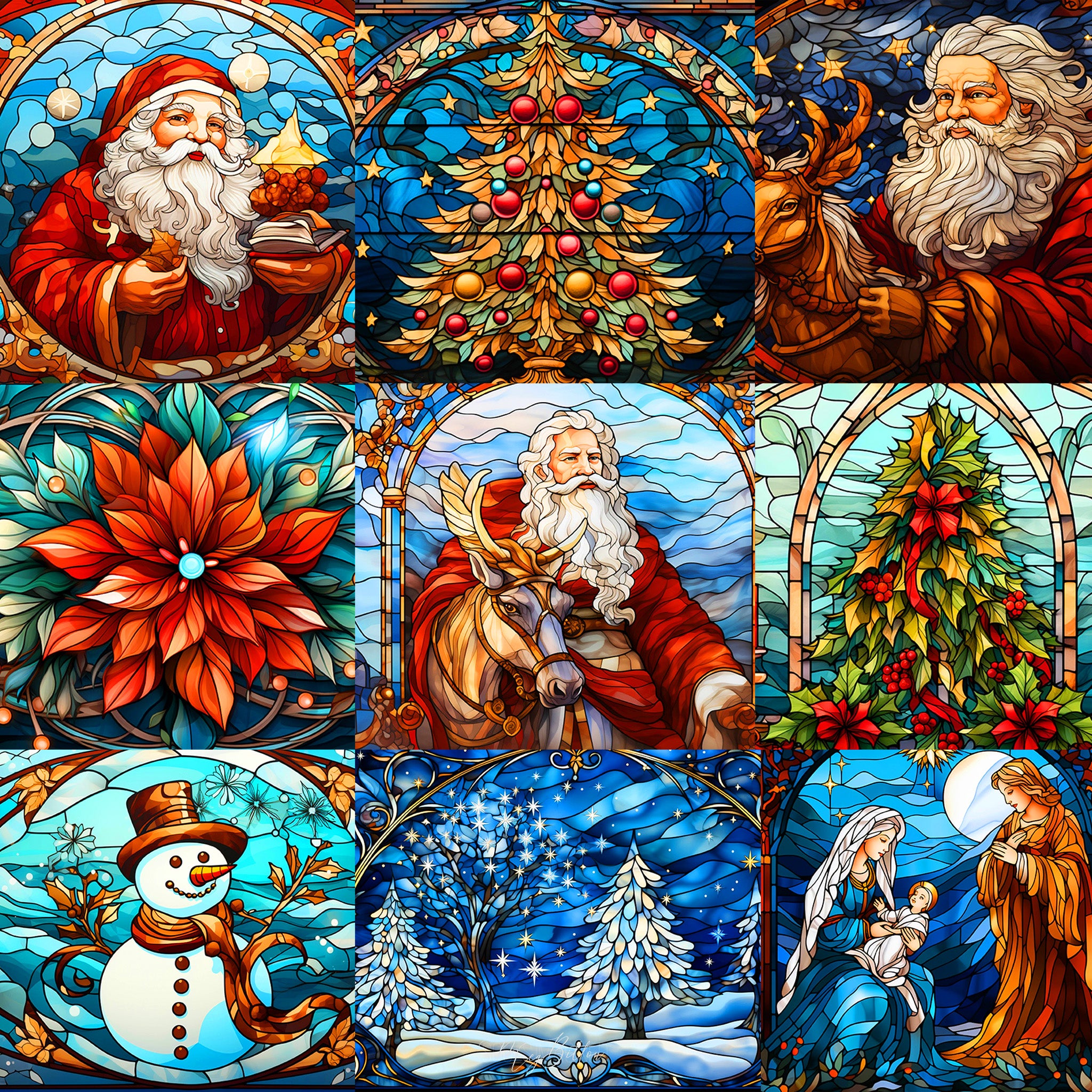 Ultimate Holiday Stained Glass Texture Bundle - Meg Bitton Productions