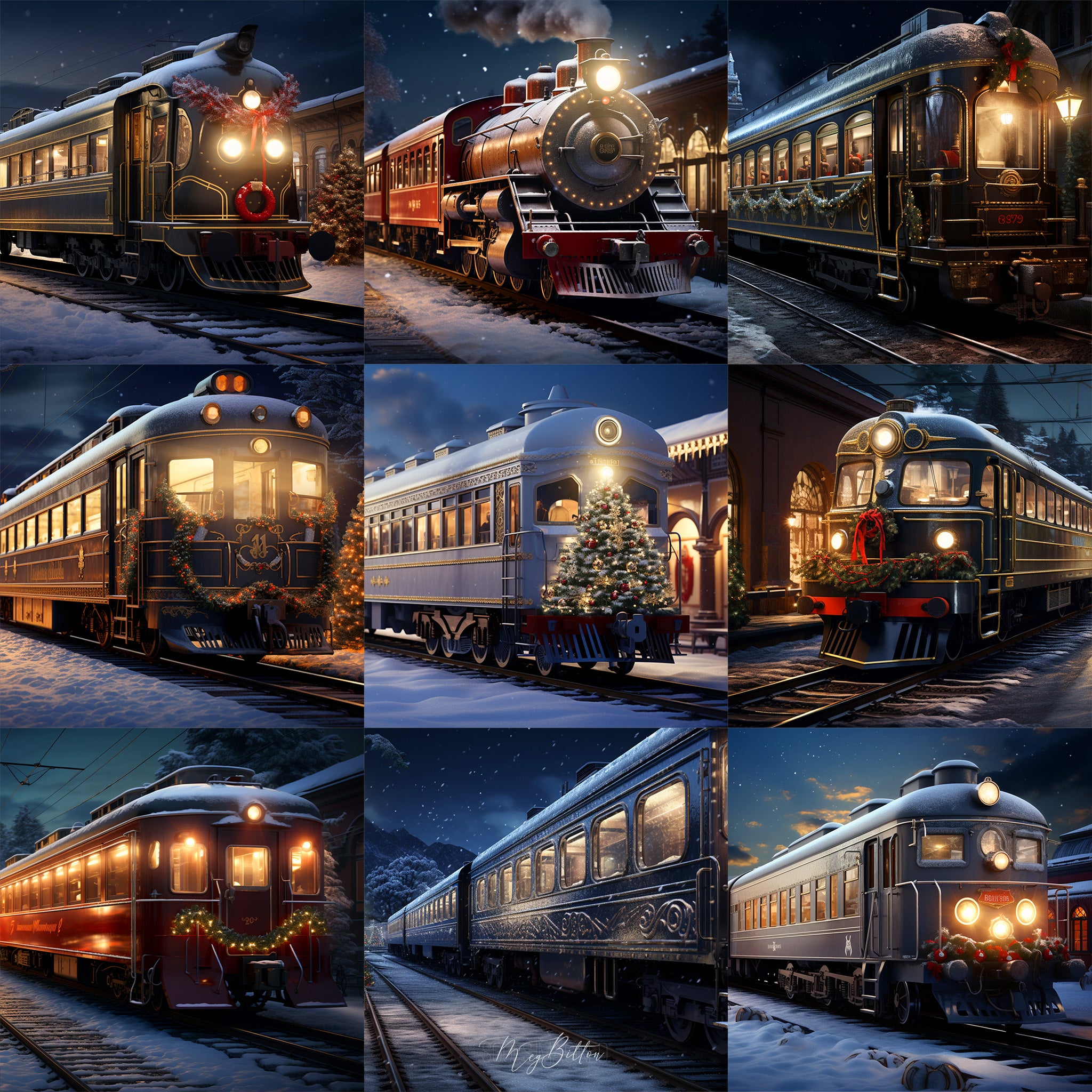 Holiday Express Background Bundle - Meg Bitton Productions