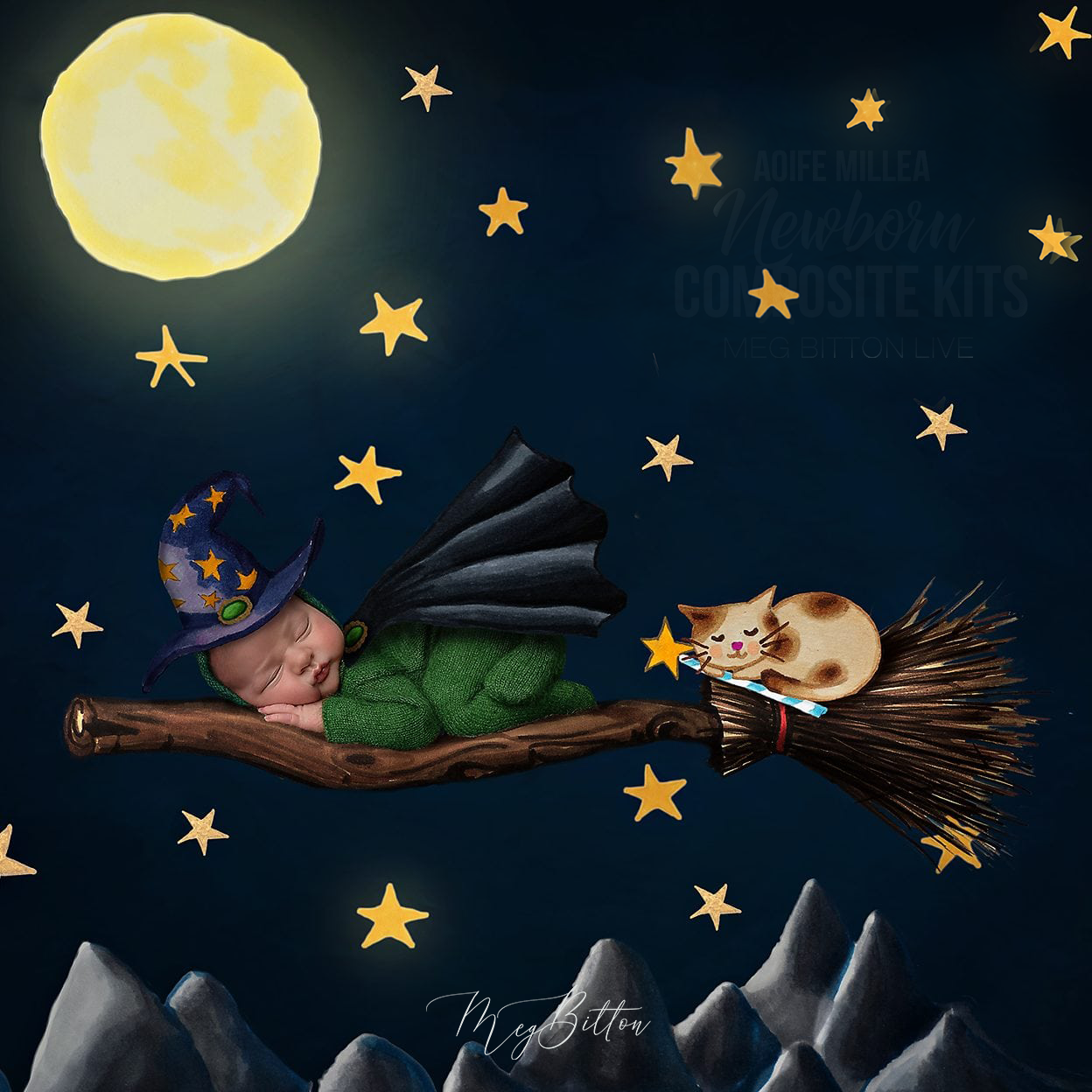 Newborn Kit: Witch on Broom - Meg Bitton Productions