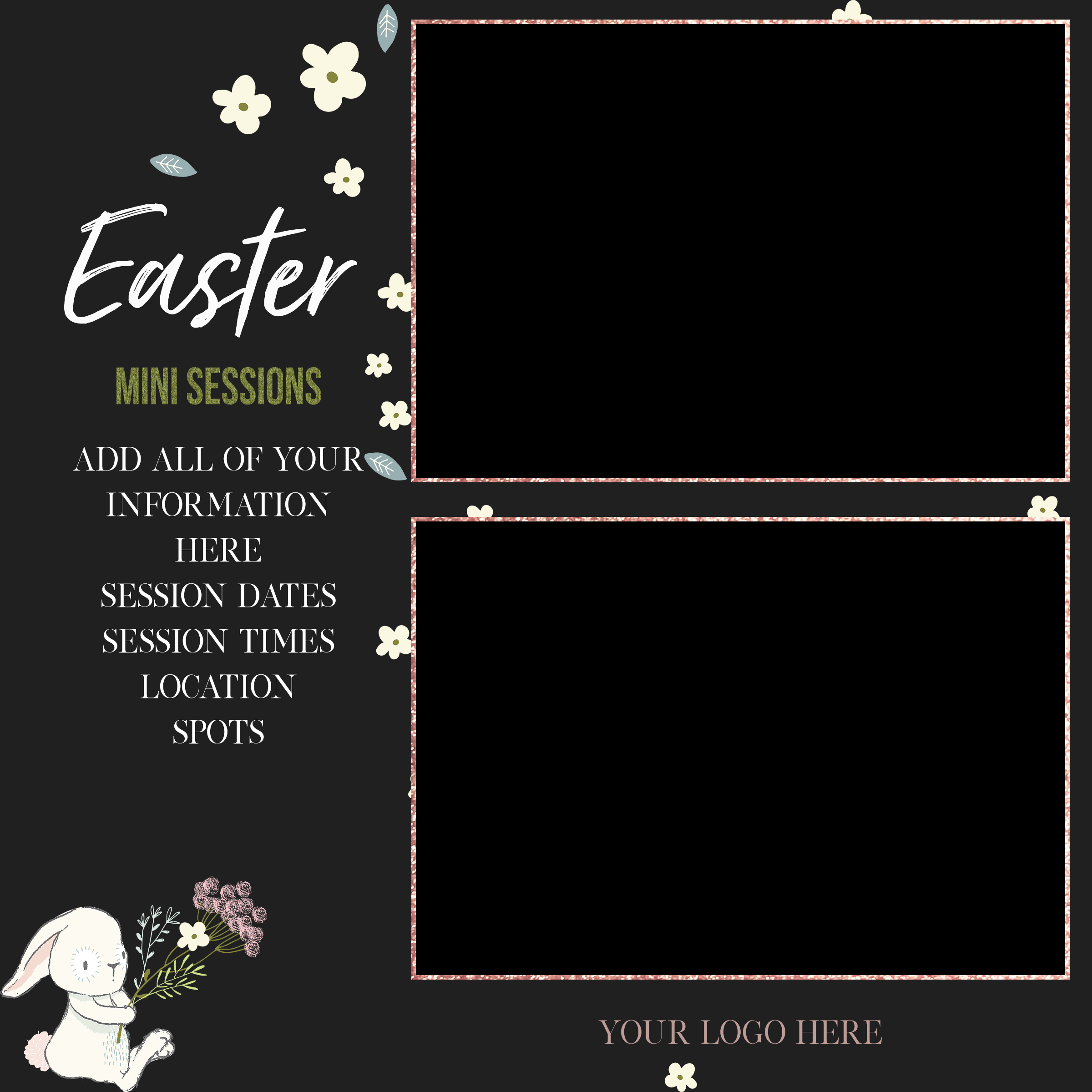 Easter Bunny Mini Sessions Marketing Template - Meg Bitton Productions