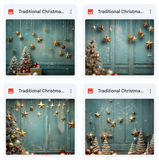 Traditional Christmas Studio Background Bundle