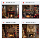 Warm by the Fire Background Bundle