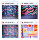 Retro 90's Studio Background Bundle