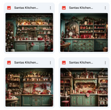 Santa's Kitchen Background Bundle