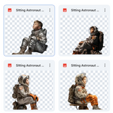 Magical Sitting Astronaut Model Overlays