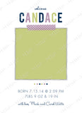 Girl Purple Polka Dots Announcement Template