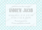 Boy Clouds Announcement Template