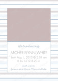 Boy Simple Stripes Announcement Template