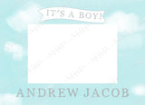 Boy Clouds Announcement Template