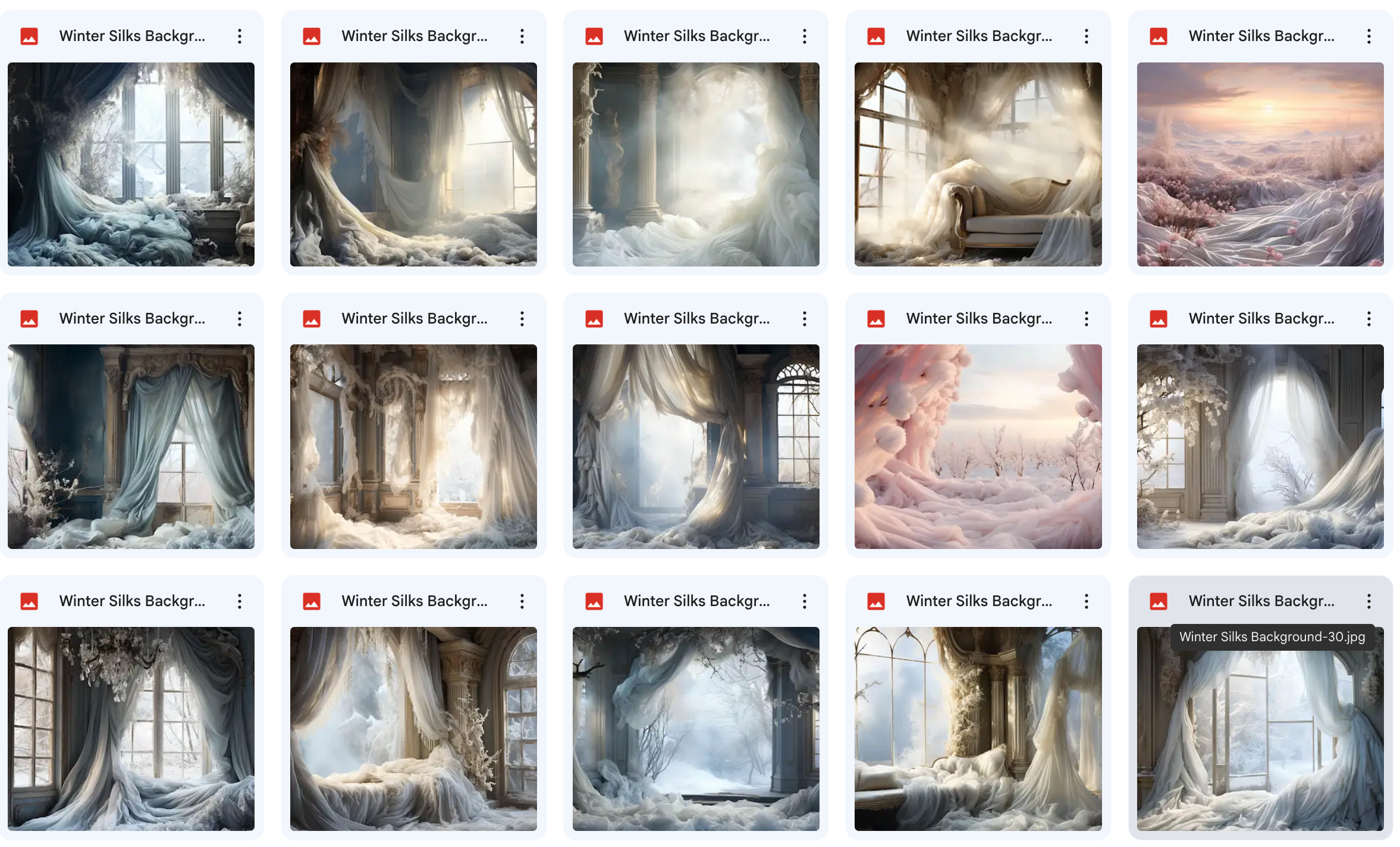 Ultimate Winter Silks Background Bundle - Meg Bitton Productions