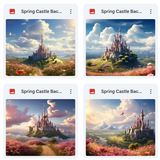 Spring Castle Background Bundle