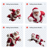 Magical Falling Santa Model Overlays
