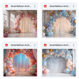 Grad Balloon Arch Background Bundle