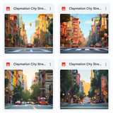 Claymation City Street Background Bundle