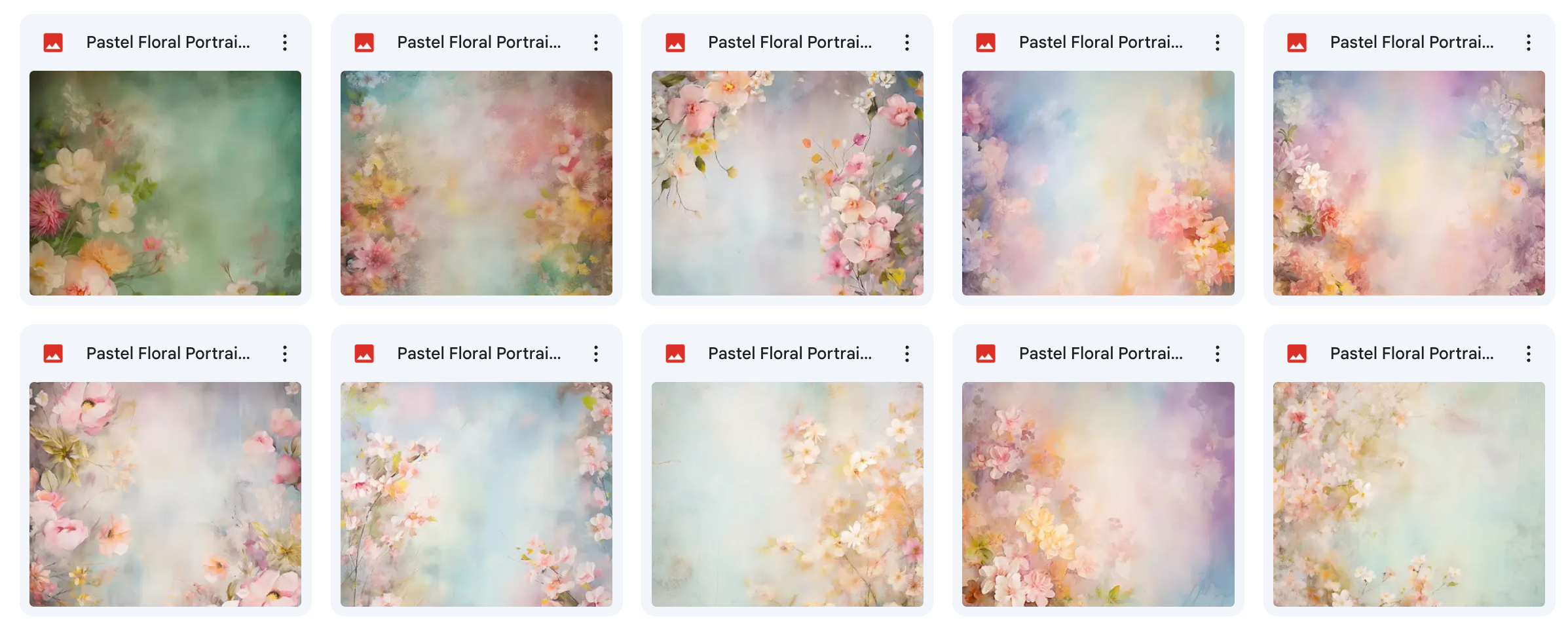 Grand Pastel Floral Portrait Background Bundle - Meg Bitton Productions