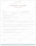 Newborn Questionnaire Template
