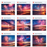 Ultimate Beach Fireworks Background Bundle
