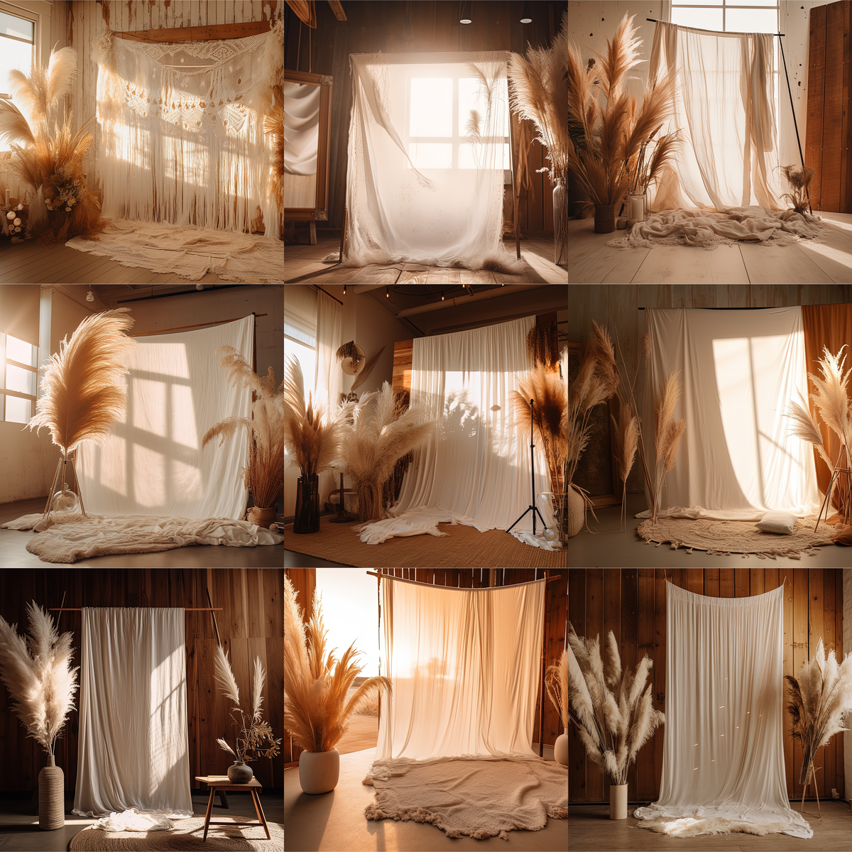 Boho Indoor Studios Digital Background Bundle - Meg Bitton Productions