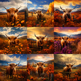 Highland Cow Background Bundle