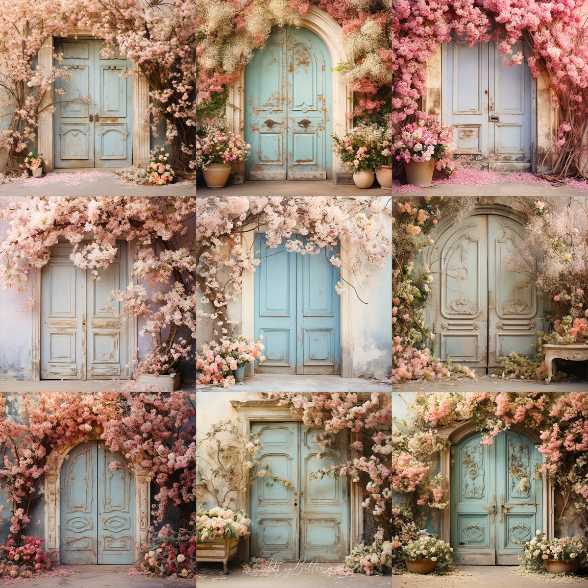 Easter Door Background Bundle