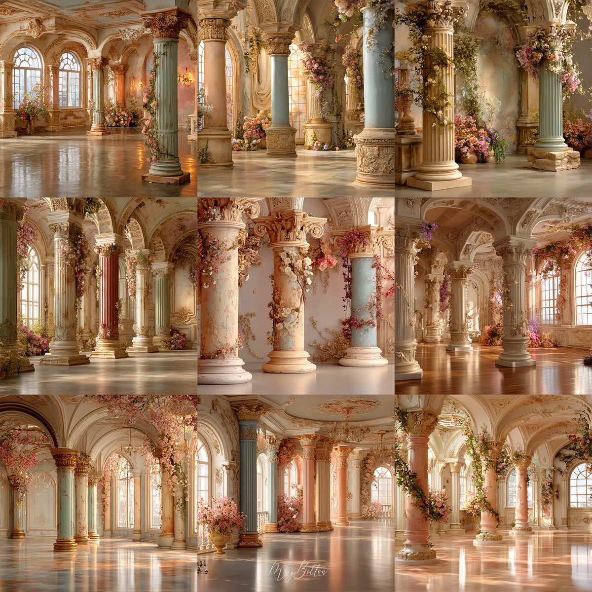 Spring Columns Background Bundle