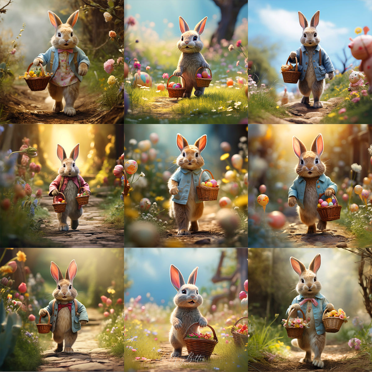 Easter Bunny Background Bundle