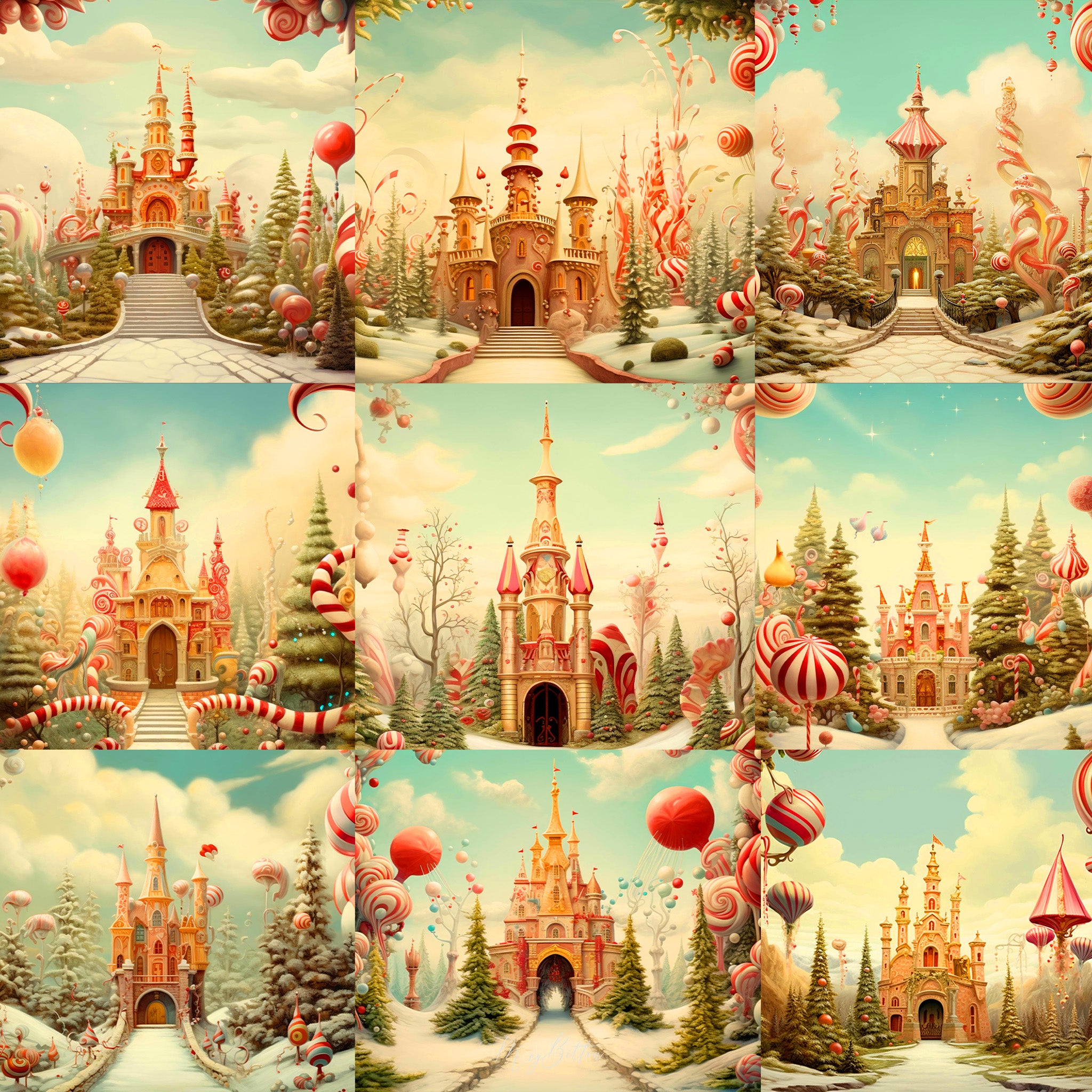 Holiday Storybook Landscape Background Bundle - Meg Bitton Productions