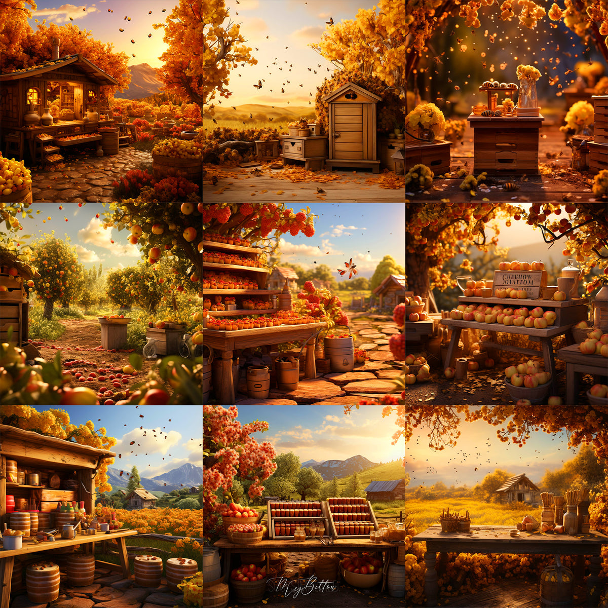 Ultimate Apples & Honey Background Bundle