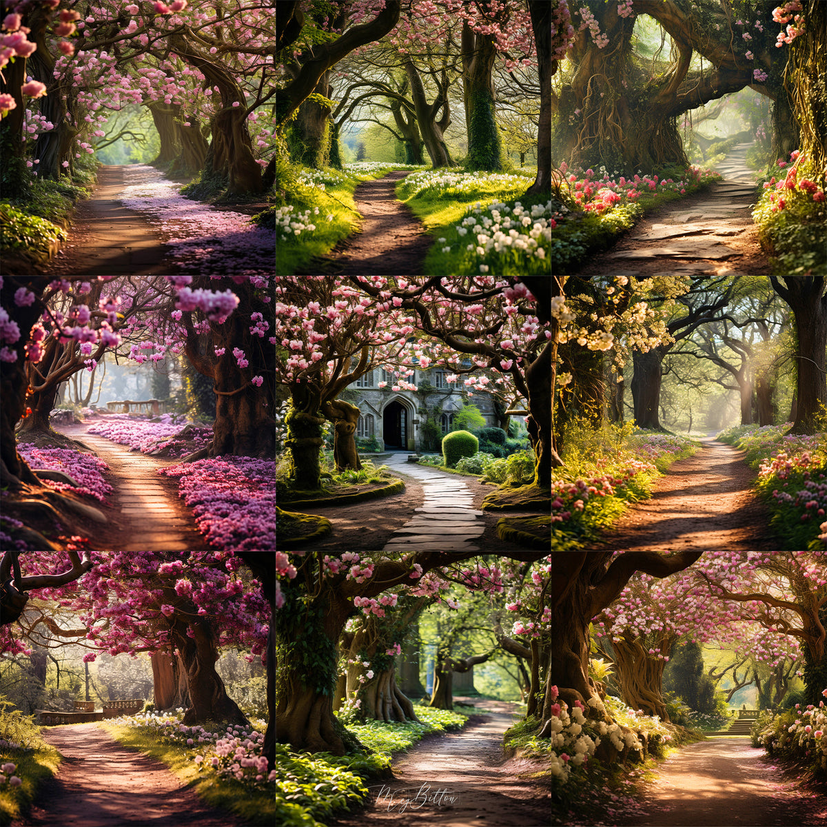 Ultimate Blooming Forest Background Bundle