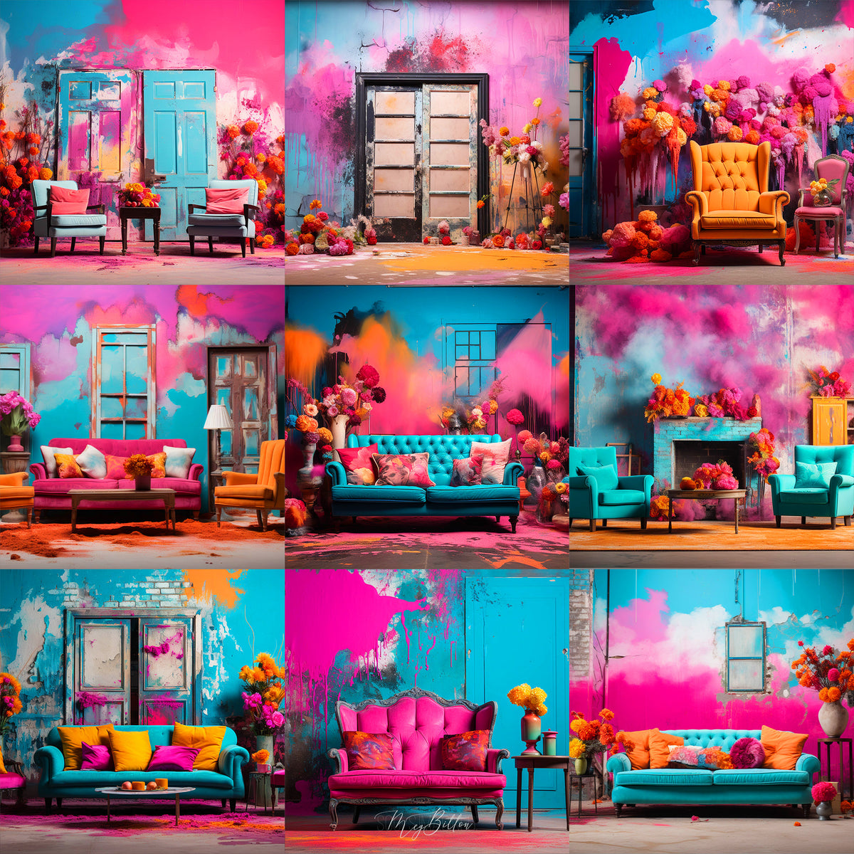 Vibrant Modernism Background Bundle