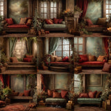 Painterly Christmas Studio Background Bundle
