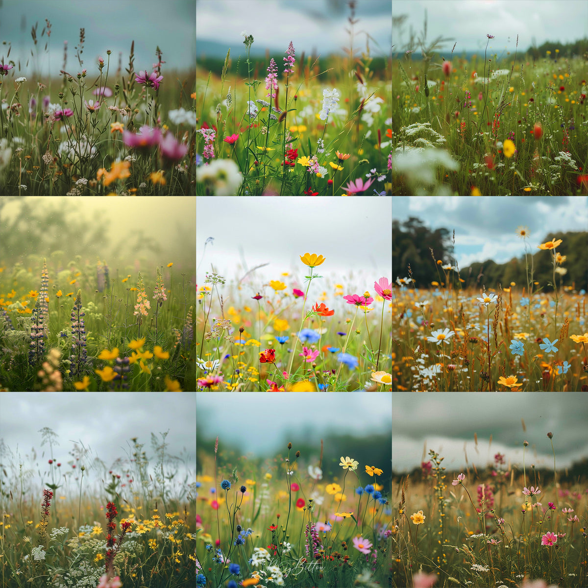 Ultimate Overcast Meadows Background Bundle