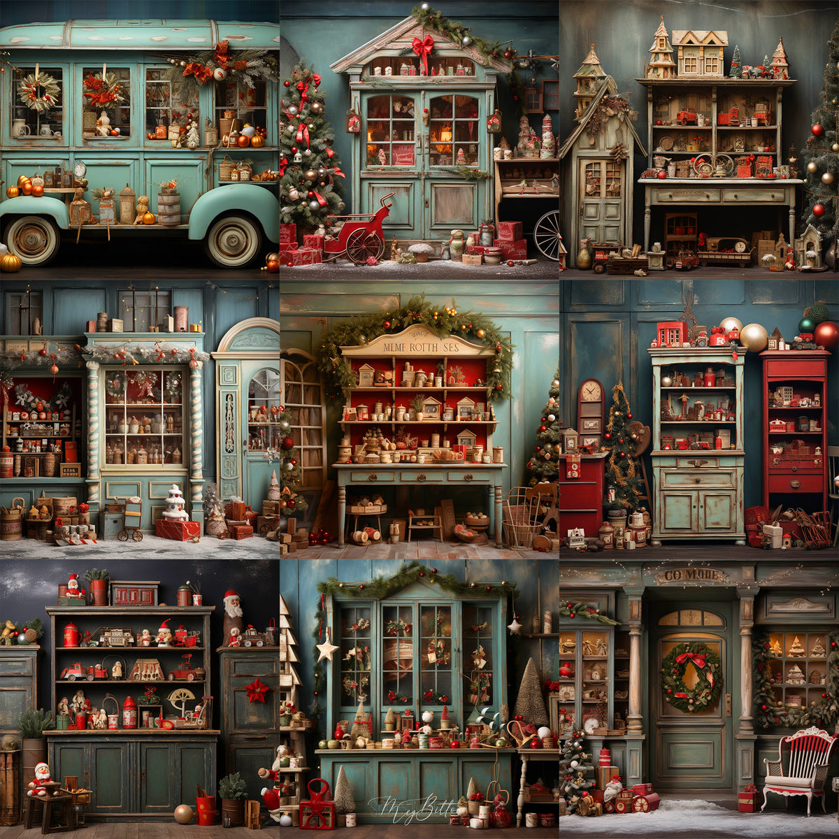 Ultimate Vintage Holiday Studio Background Bundle