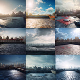 Super Hero Rooftops Background Bundle - Meg Bitton Productions