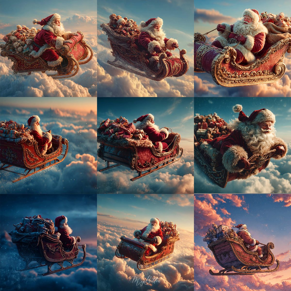 Santa's Flight Background Bundle