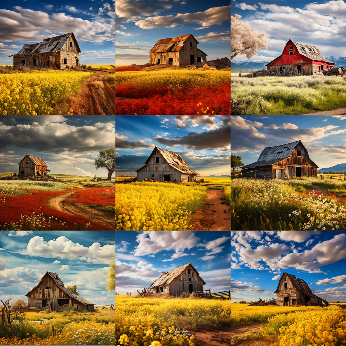 Spring Barn Background Bundle